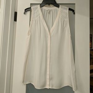 Joie Ivory Sleeveless Silk Blouse